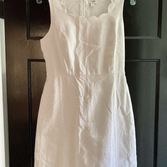 J. Crew Factory Scalloped Basketweave Square-Neck Dress NWT Sz 2 - Picture 4 of 6